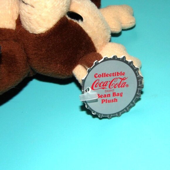Coca Cola Collectible 1998 #0133 Reindeer w/ Coca Cola Bottle Bean Bag Plush 6" - Picture 9 of 16